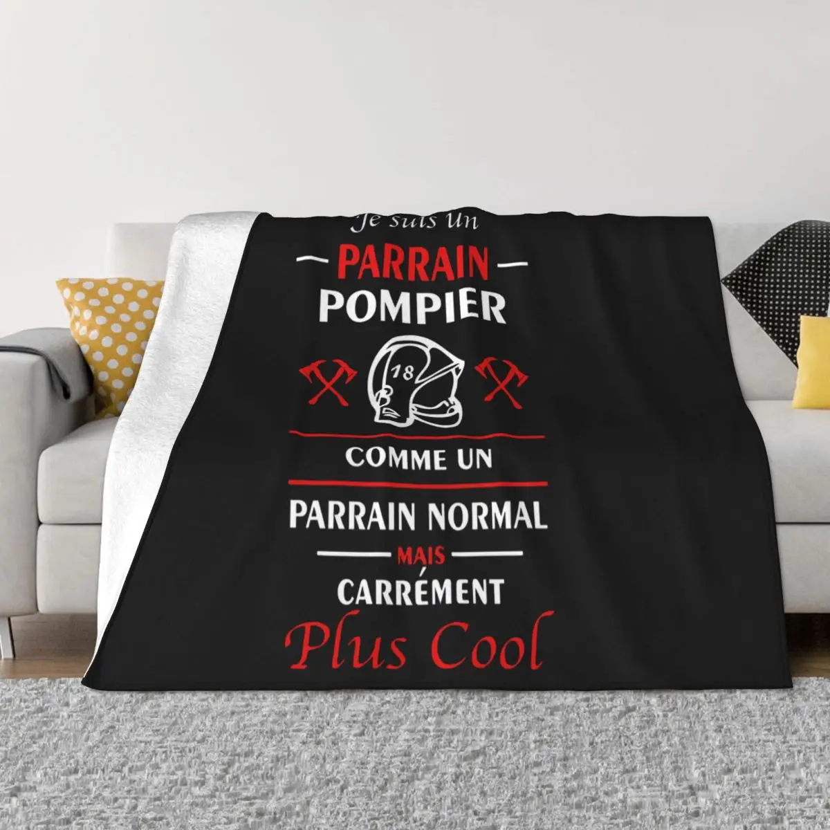 Personnalise Meilleur Parrain Parfait Cool Idee Cadeau Maillot Fete I006 More Size Low Price Humour Throw Blanket