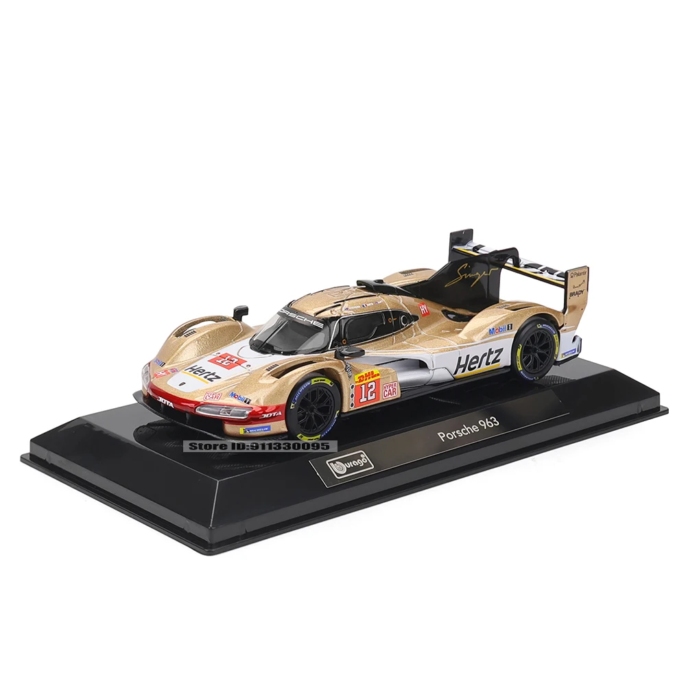 Bburago 1:43 2024 Porsche 963 24 HEURES DU MANS alliage véhicule de luxe moulé sous pression tirer voitures modèle jouet Collection cadeau