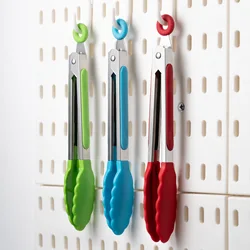 1 piece high temperature resistant nylon stainless steel food clip outdoor BBQ bread clip kitchen utensil