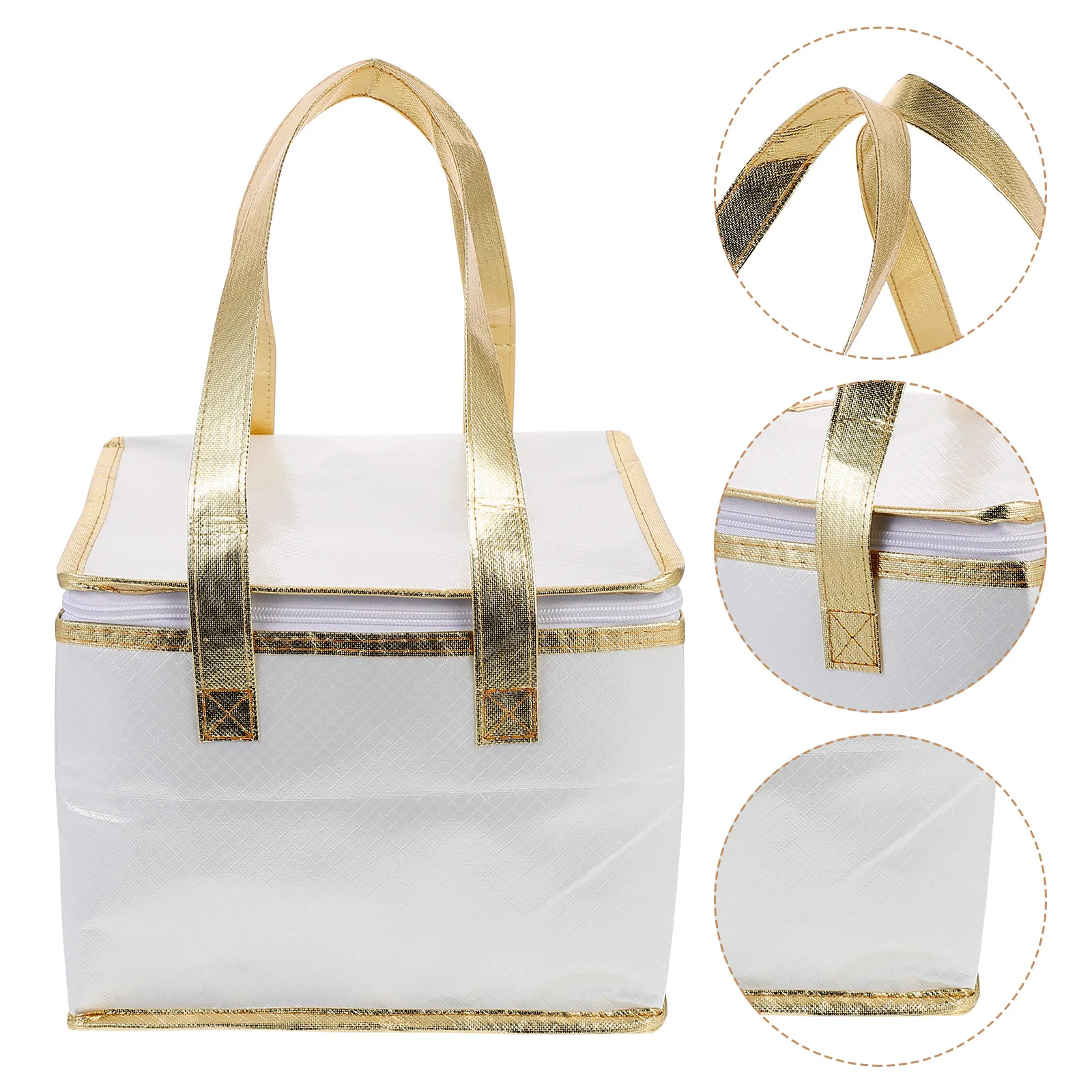 

Insulated Fresh Bag Thermal Food Cake Carriers Large Capacity Portable Picnic Storage Bag Heat Preservation Bright Color Zipper