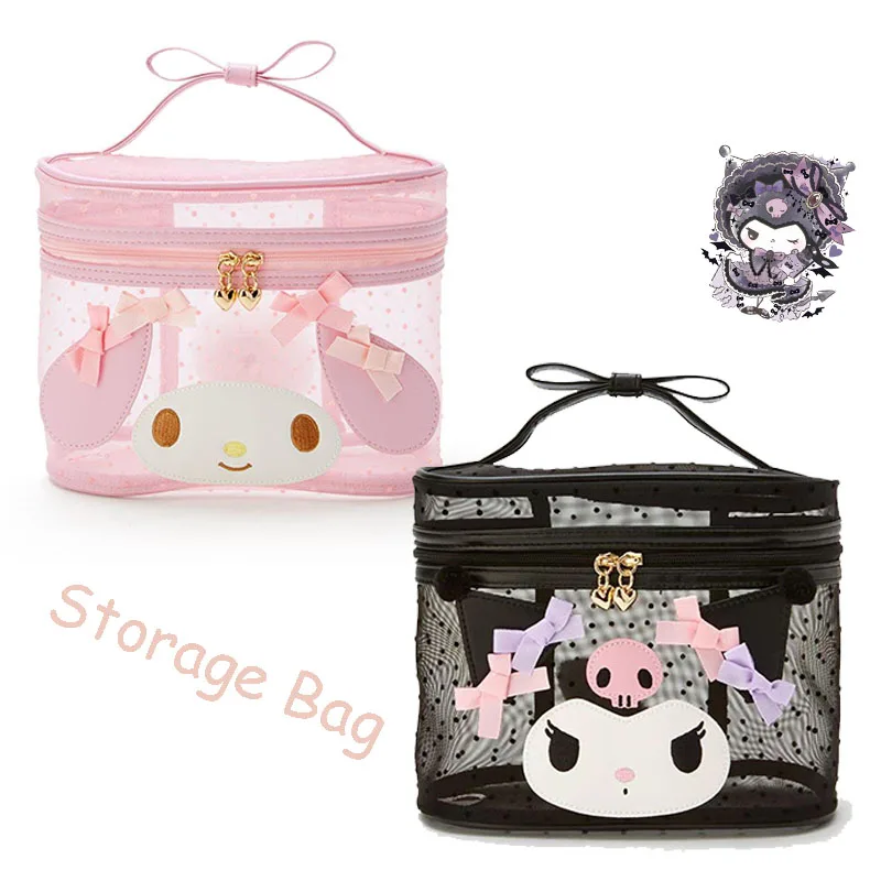 

Sanrio Storage Bag Girlish Heart Kawaii Kuromi Mesh Cosmetic Bag Inclined Shoulder Bag Cosmetic Bag Multifunctional Sundry Bag
