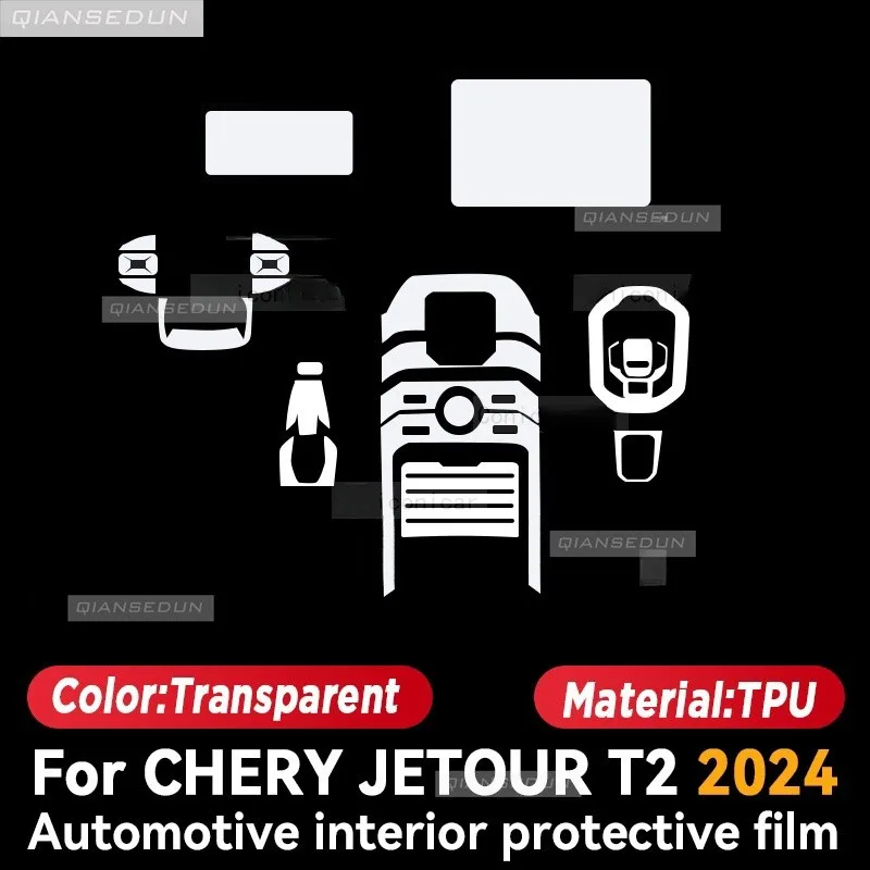 For CHERY JETOUR T2 2024 Gearbox Panel Dashboard Navigation Automotive Interior Protective Film TPU Anti-Scratch Accessories