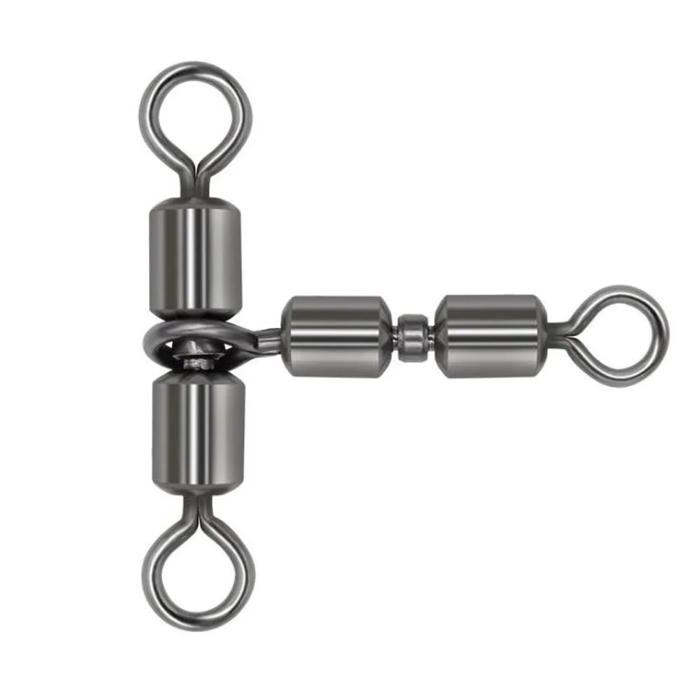 DNDYUJU 10pcs High Speed Rotation Double Connector Fish Hook Split Line Swivel Rolling Swivel Swivels Tackle Fishing Accessories