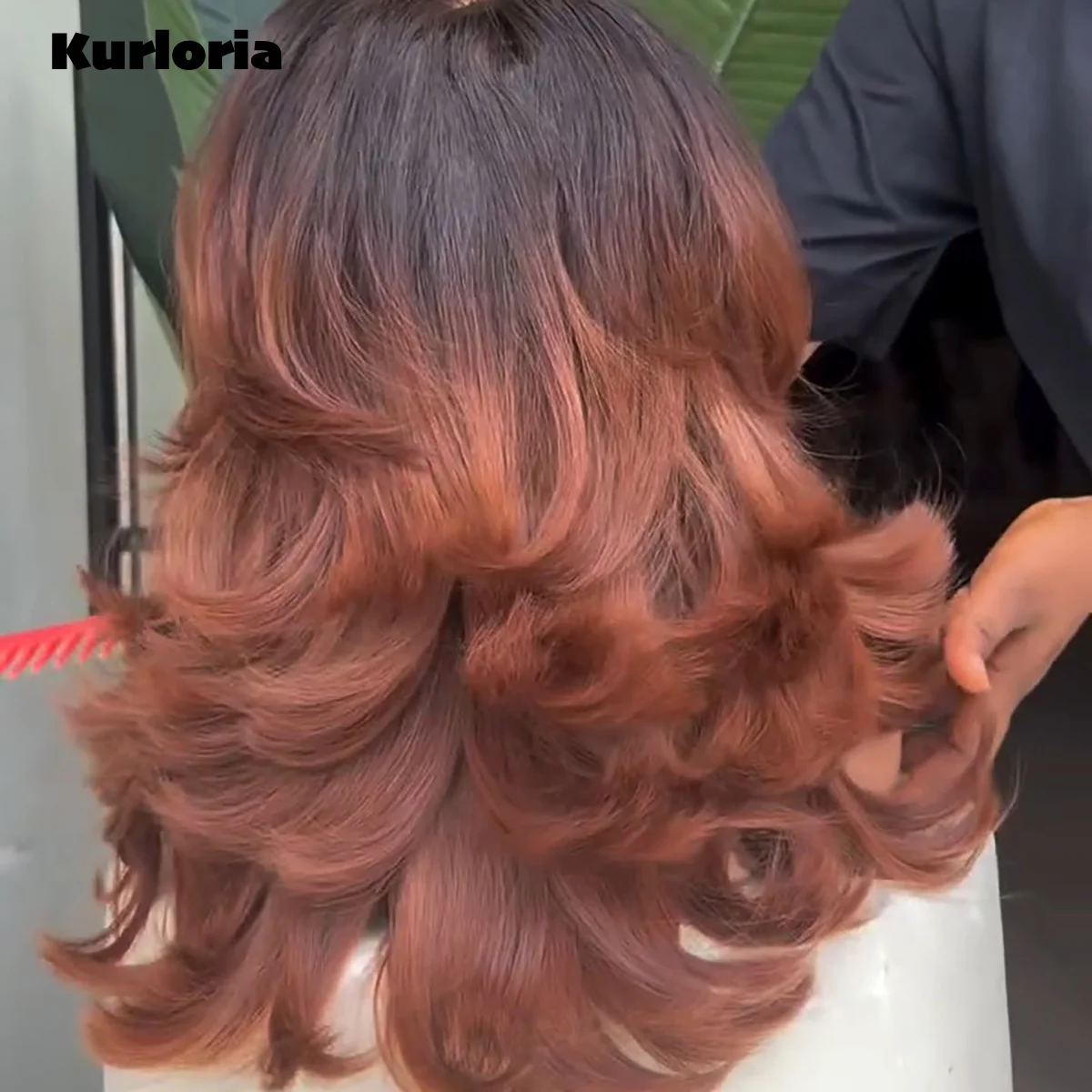 Ombre Auburn Wigs Human Hair 13x6 13x4hd Transparent Lace Frontal Glueless Wigs Pre‑plucked Soft Bouncy Glossy Curls for Daily