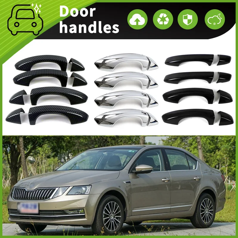 For 17-19 Skoda Octavia door handles, decorative door bowls, handle anti scratch protective stickers