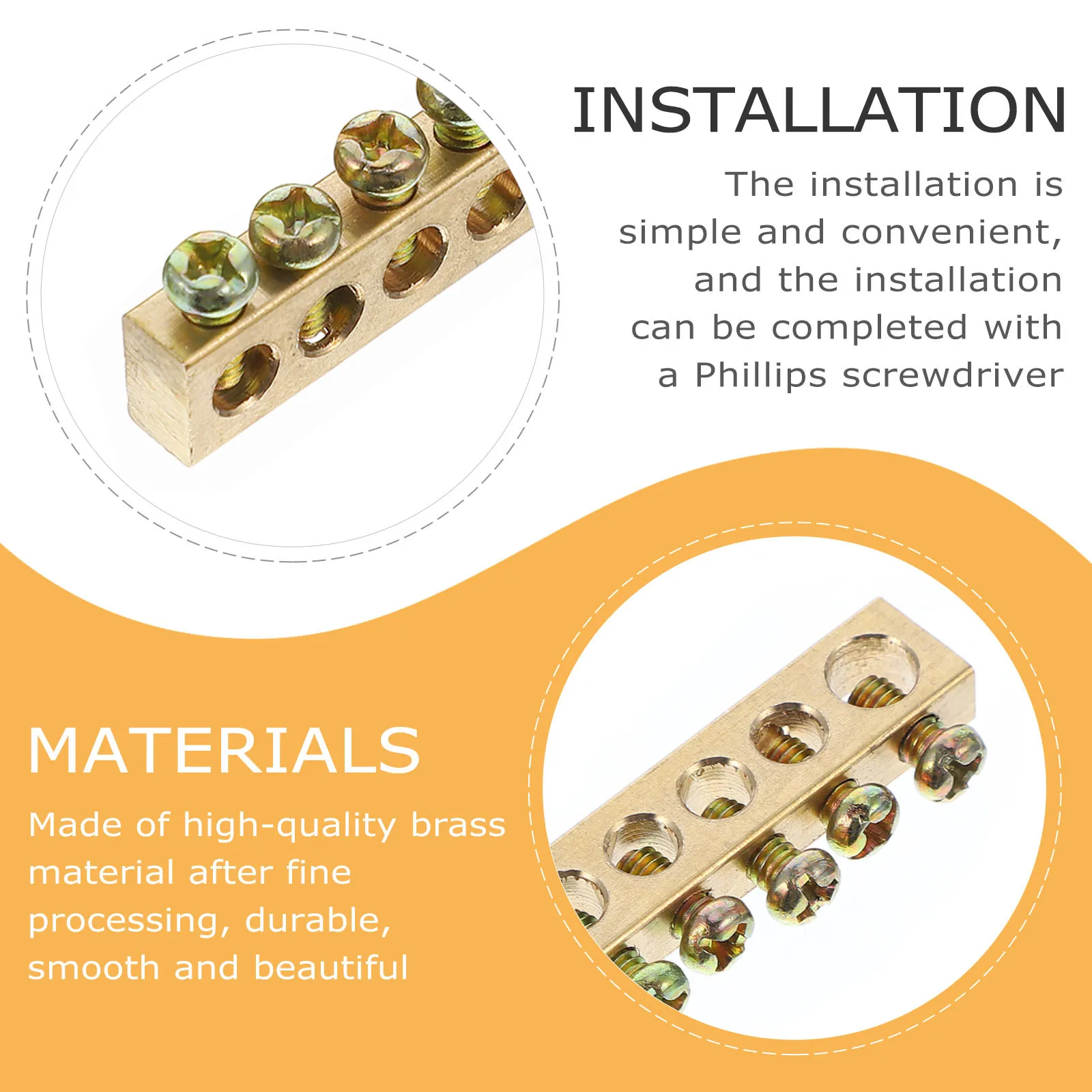 

4Pcs Copper Terminal Ground Bar 10 Hole Electrical Terminal Blocks Connector for Stable Power Supply and Corrosion Resistant