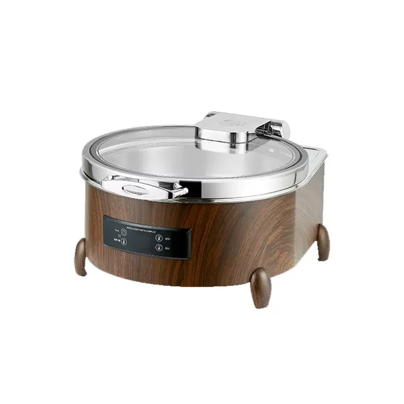 Wood Grain Stainless Steel Electric Intelligent Remote Touch Control 6L 9L Auto Shutdown Self Service Food Warmer