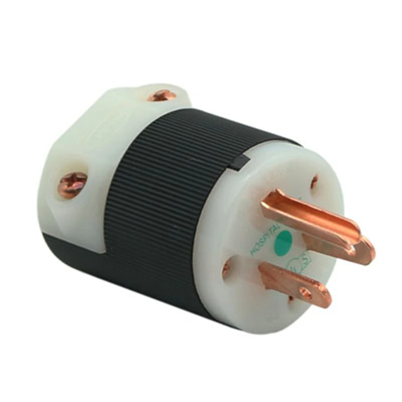Paar Hubbell HBL8215G reines Kupfer überzogener US-Netzstecker HiFi-Audioverstärker AC-Netzstecker 15 A 125 V IEC-Netzsteckeranschluss – Detail 7