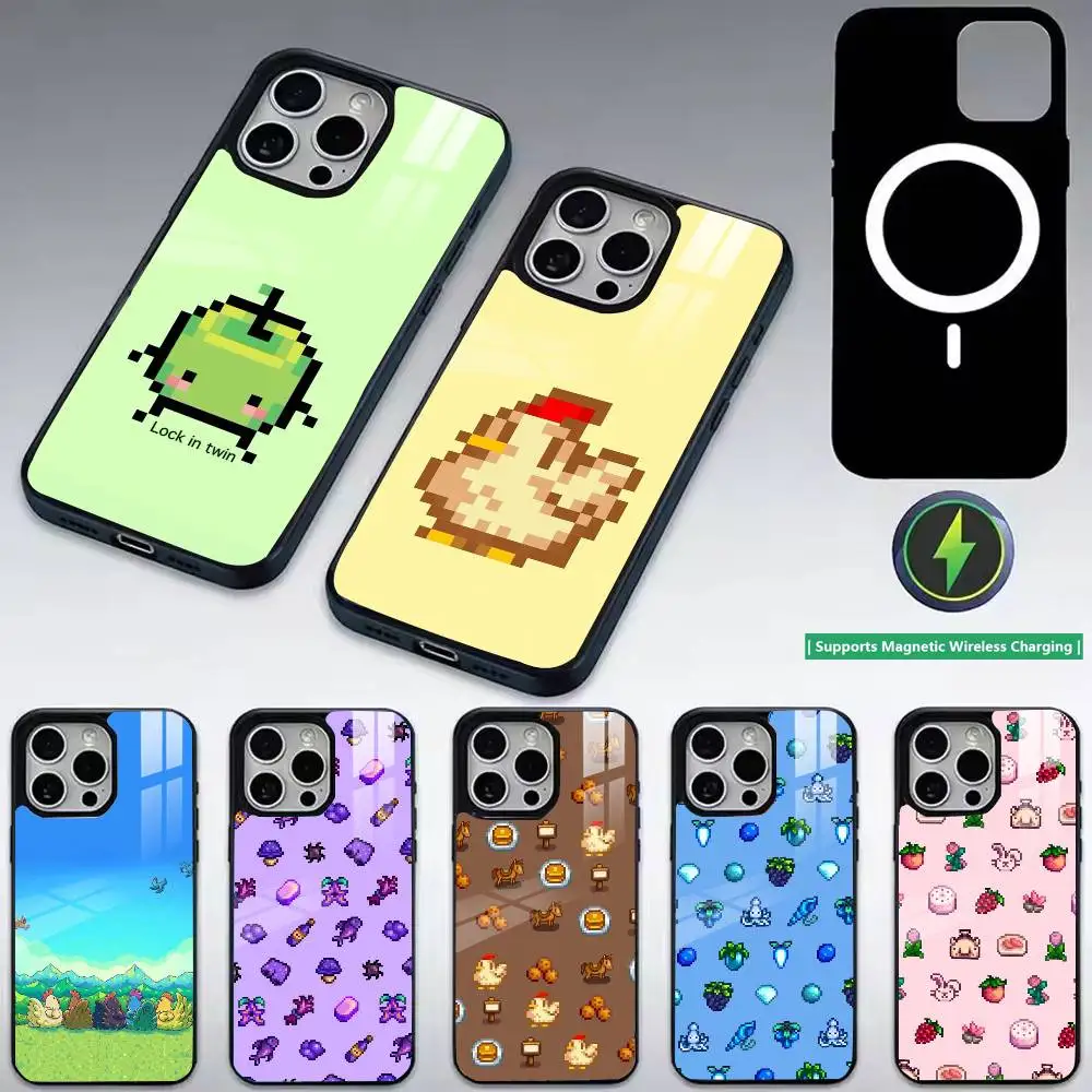S-Stardew Valley Farm Simulation Phone Case For iPhone17,16,15,14,13,12,11 Plus,Pro Compatible with magnetic wireless charging