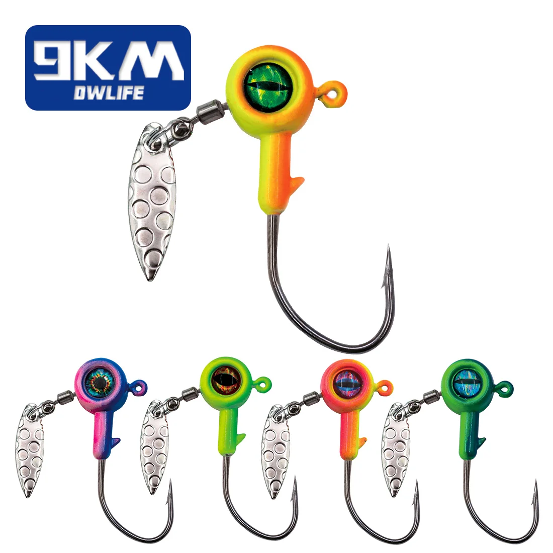 Angeln Jig Kopf Haken mit Spinner - Underspin Crappie Angeln Jig Kopf mit Weide Klinge Angeln Köder Haken Salzwasser Süßwasser – Detail 1