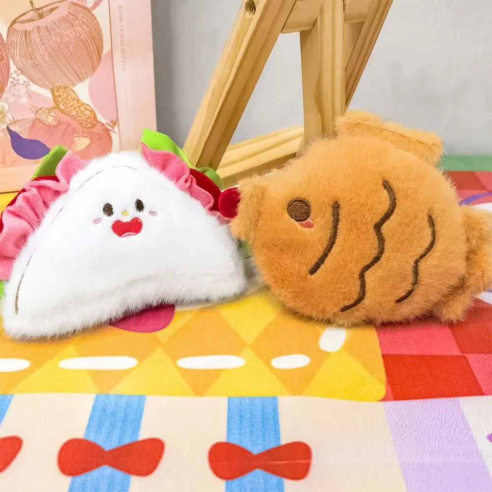 Kawaii Multicolor Plush Bread Keychain Pendant Car Decoration Sweet Bag Ornament Cartoon Food Soft Ita Bag Gift Toys
