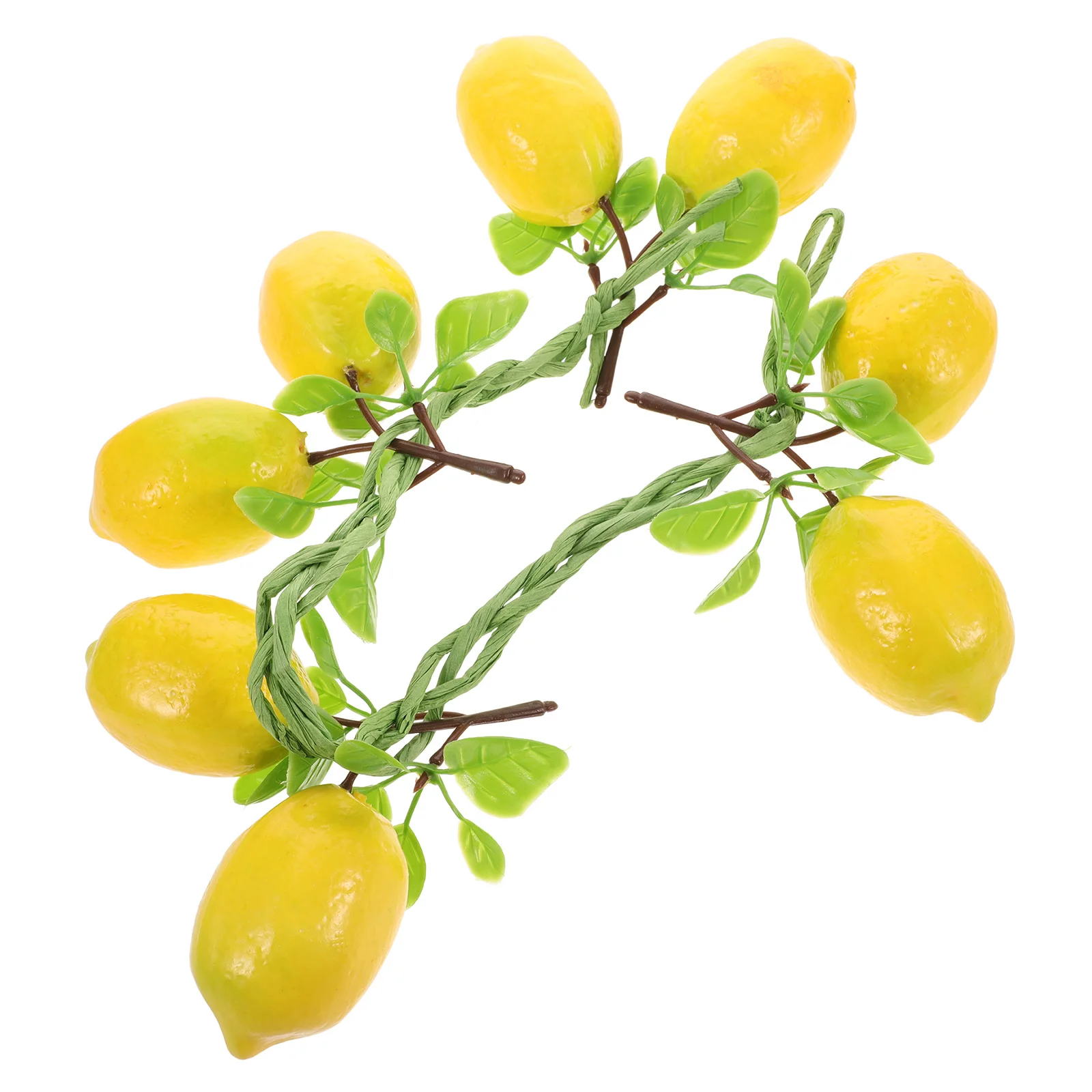 

8 Heads Simulation Lemon String Artificial Yellow Lemons Decor Home Kitchen Table Faux Decorations Plastic Lifelike