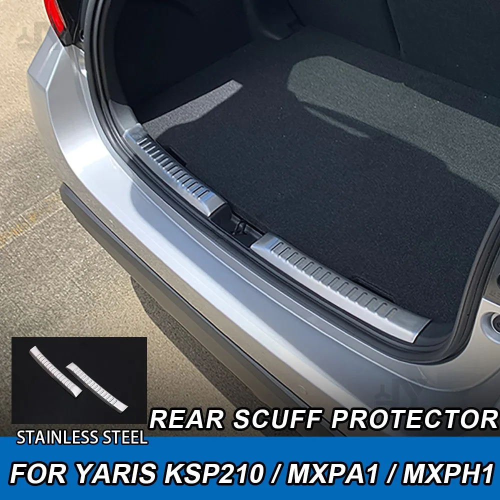 REAR SCUFF PROTECTOR for TOYOTA YARIS KSP210 MXPA1 MXPH1 Stainless Steel Car Styling Accessories Anti-Scratch Scuff Protective