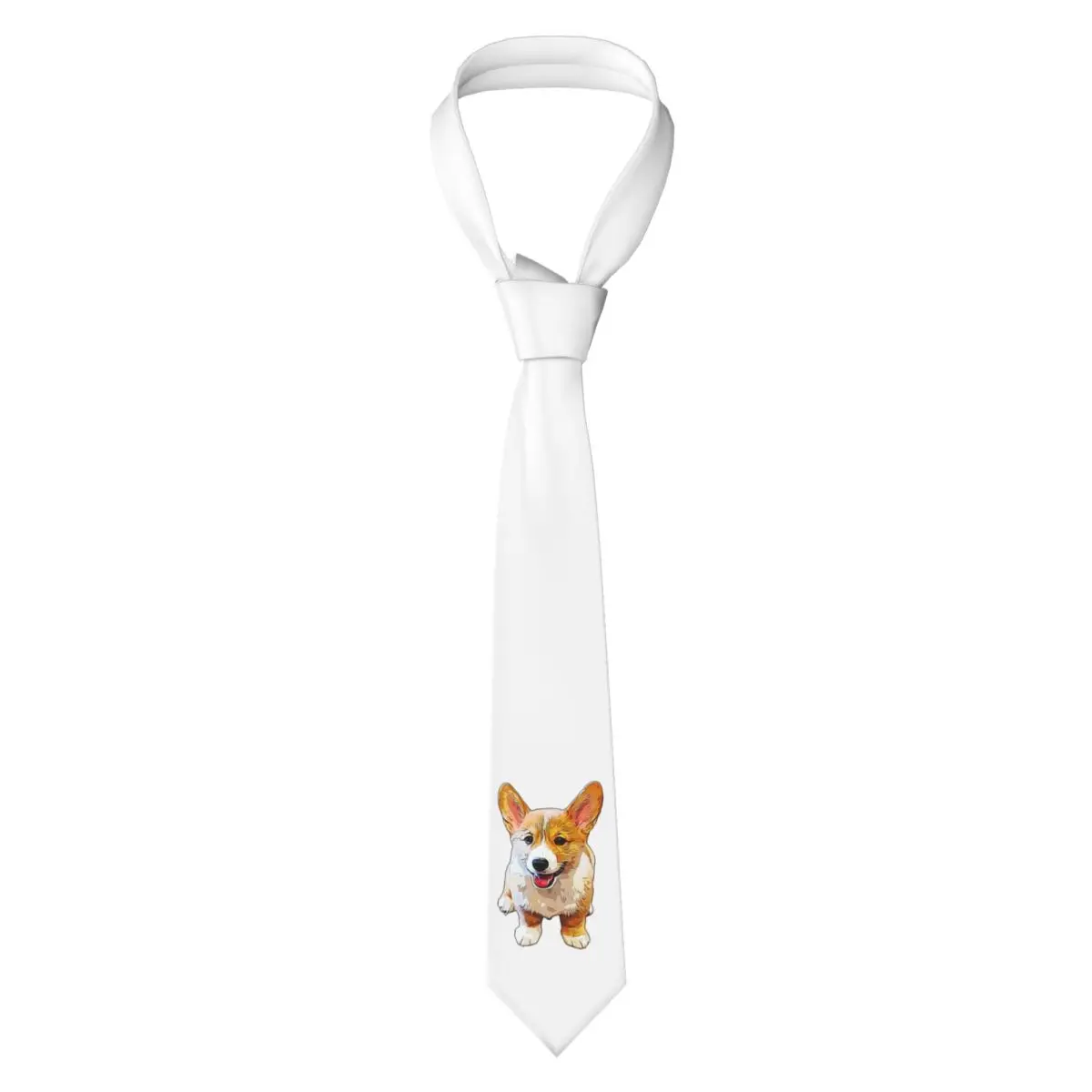 Corgi Welsh Pembroke Corgi Puppy Dog Necktie for Men Silk Polyester Slim Neck Ties Party Suits Tie Casual Gravatas