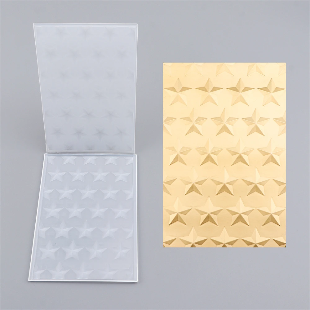 Wytłoczone gwiazdy Doodle 3D Folder do wytłaczania dla DIY Scrapbooking Dodawanie tekstury Papierowe rękodzieło Tworzenie kart Szablon 2024 Gorąca sprzedaż