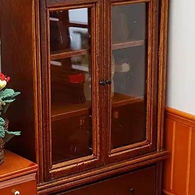 

1:12 Scale Miniature Doll House Wine Cabinet Decoration Toy Furniture Storage