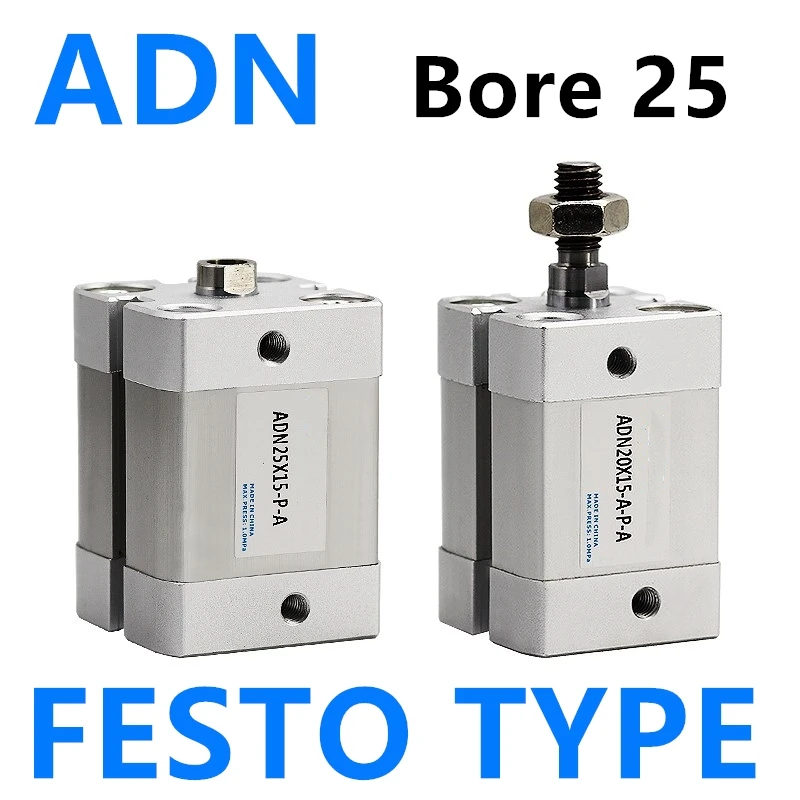 

ADN Bore 25mm Compact Cylinder, Double-Acting FESTO TYPE Hydraulic ISO Stroke 5-50mm Male Female Thread