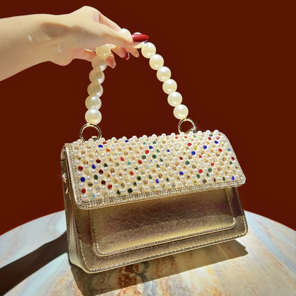New Diamond Ladies Dinner Bag Celebrity Banquet Dress Beaded Hand Bag Fashion Light Luxury Premium Crossbody Women's Bag