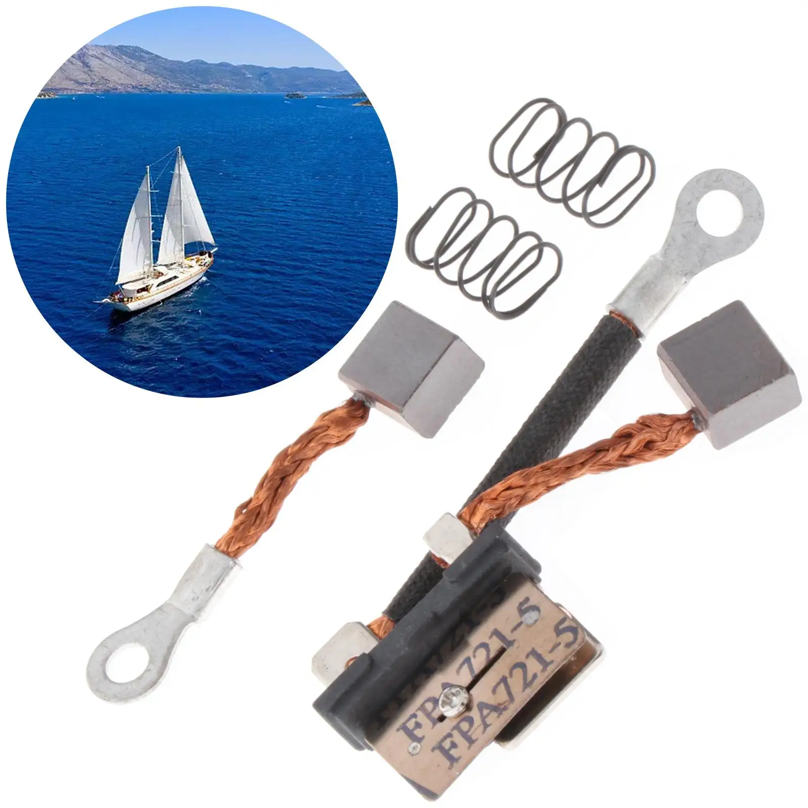 

Plastic Carbon Brush Kit Black Long Life Replacement for Yamaha Outboard Motor 63P-82181 62X-4386K