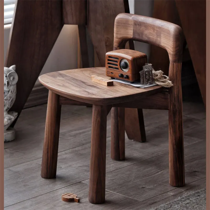 

Solid Wood Backback Porch Shoe Stool Home Living Room Tea Table Low Stool Children Small Bench Kindergarten Chair