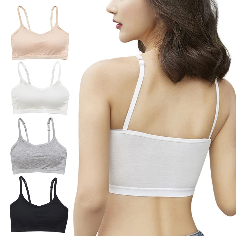 4PCS Set Women Seamless Bra Comfort Wireless Girls Comfortable Wirefree Spaghetti Strap Breathable Active Bra