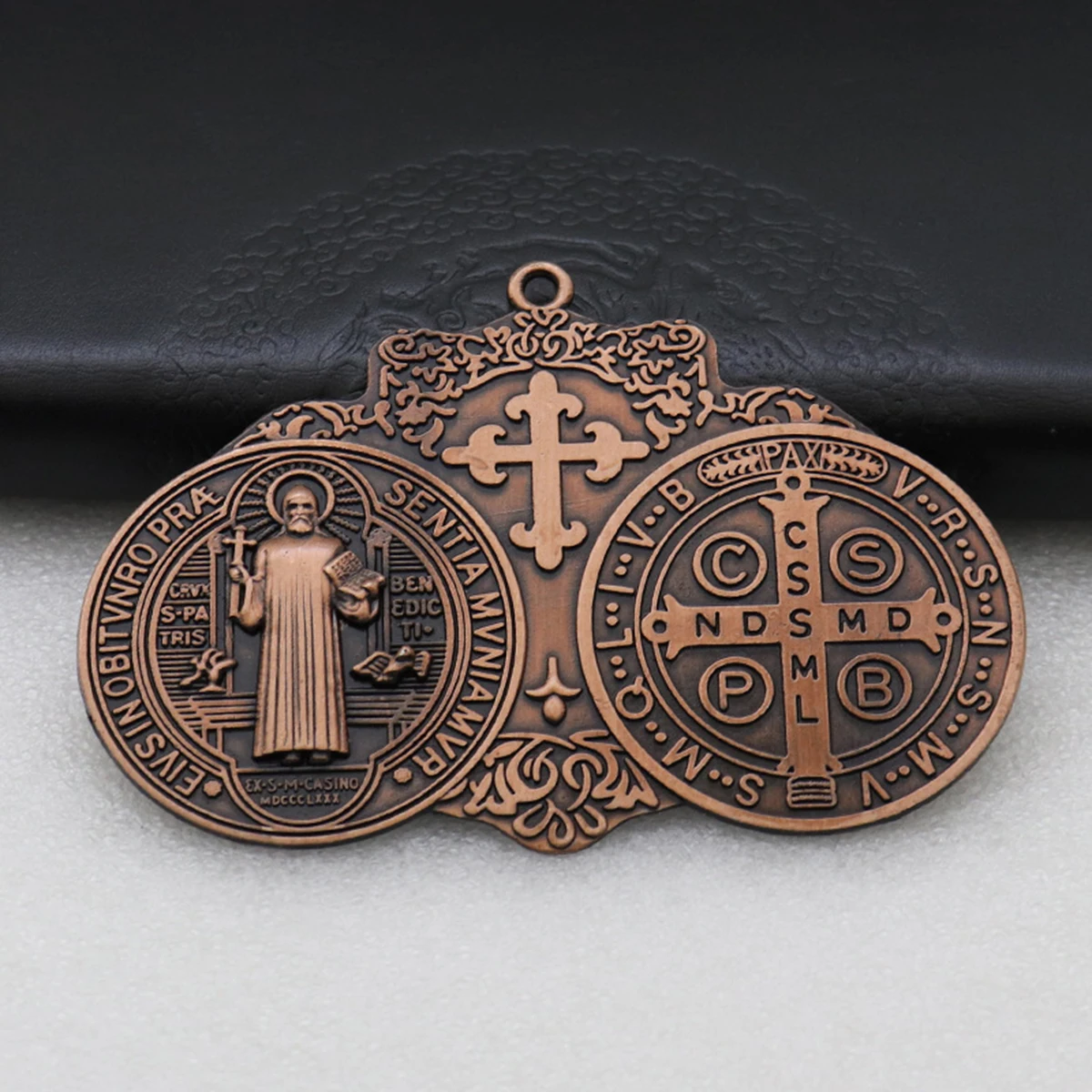 Saint Benedict Cross Medal Large CSPB Exorcism San Benito Pendant Christian Protection Blessing Jewelry Wall Decor Craft Gift