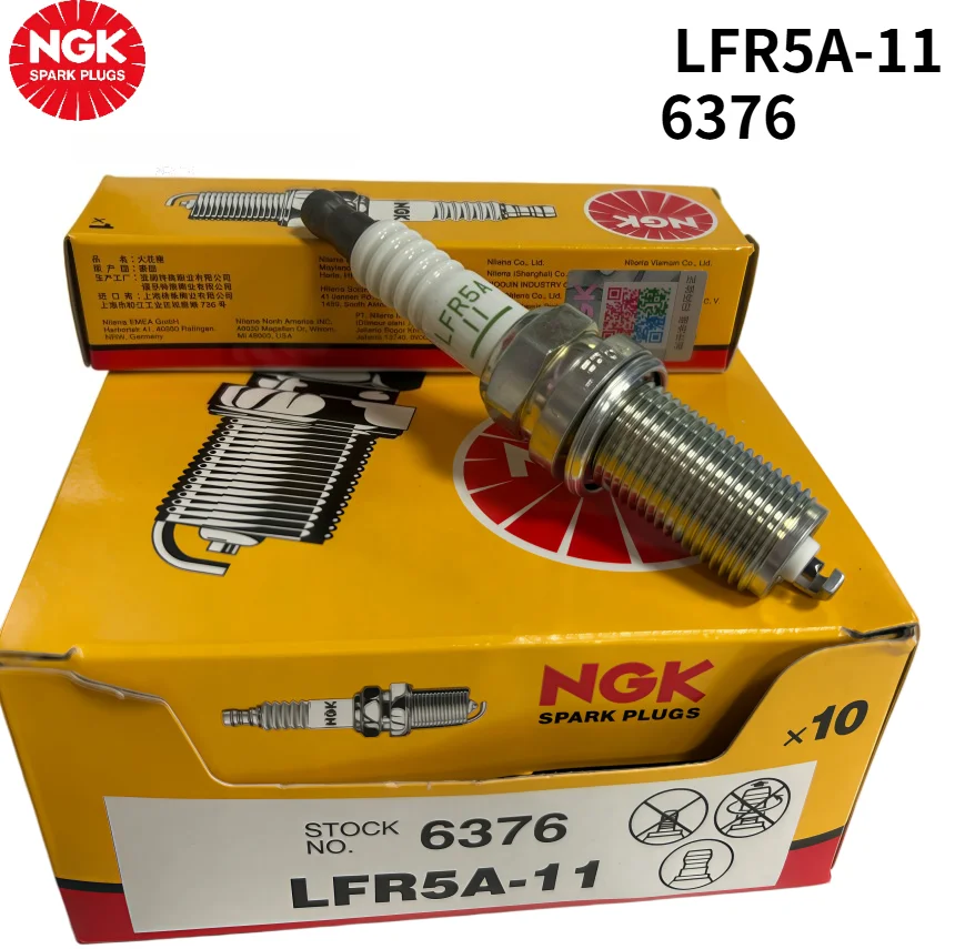 NGK Nickel Alloy Spark Plugs LFR5A-11 6376 4pcs/10Pcs fit for Hyundai ix35 Sonata8 Santa Fe Azera Kia Sorento K5 Ignition Parts