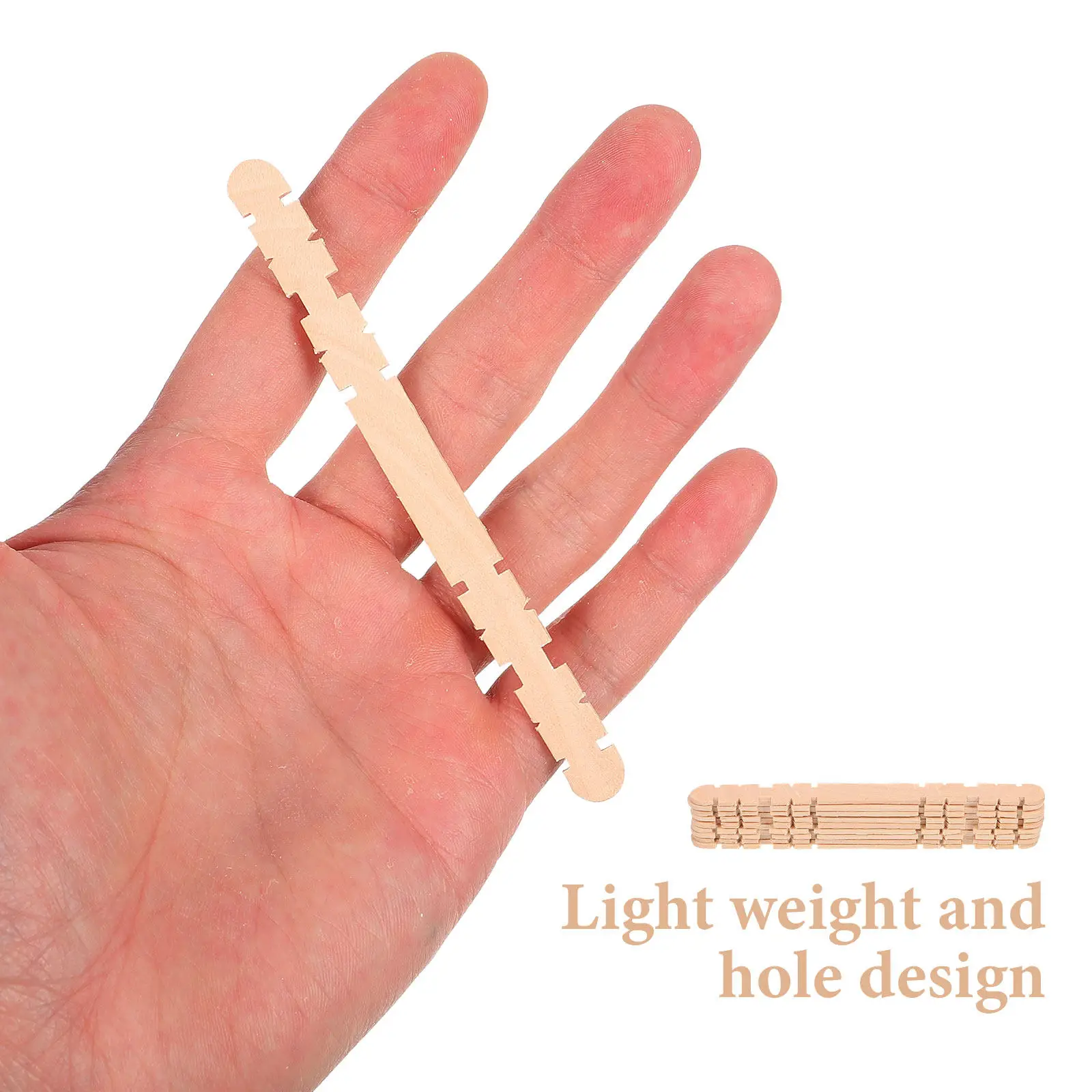 200Pcs Wooden Building Batten Creative DIY Handmade Materials 11.4x1x0.2cm Lightweight Craft Sticks for Birthday Wedding