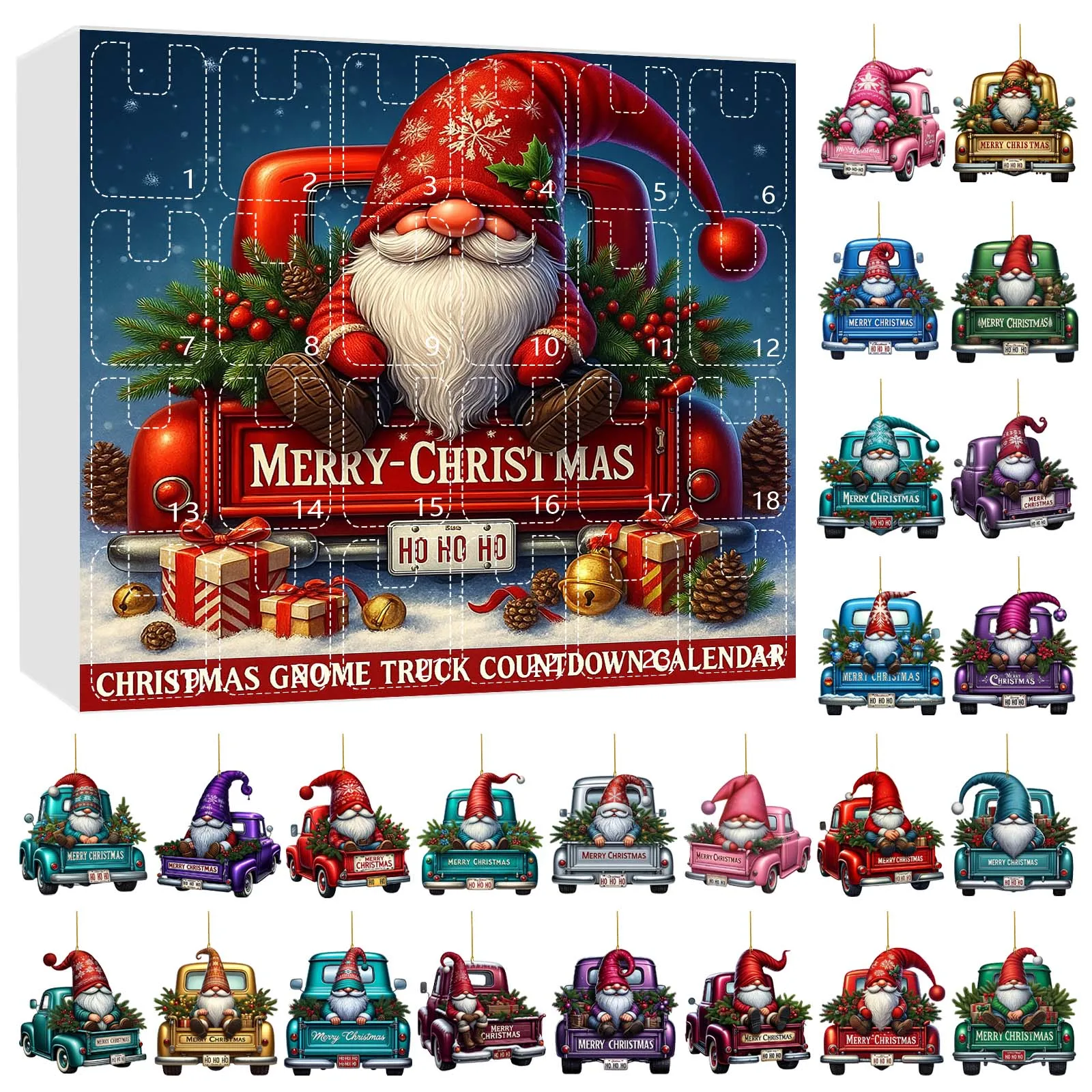 Countdown to Christmas Advent Calendar with Chocolate Christmas Tree Dog Pendant Advent Calendar Shower Clock with Timer Radio