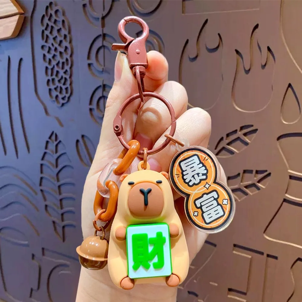 سلاسل مفاتيح الكرتون كابيبارا ، اكسسوارات أنيمي ، سلاسل مفاتيح السيارة ، تزيين الحقيبة ، جديدة