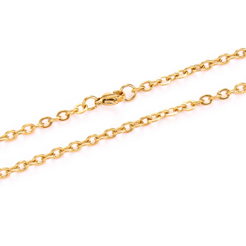 65CM Stainless Steel Link Chains Bulk Lot 1.2mm Gold Color Necklace Chains for Diy Bracelet Supplies Jewelry Making Accessories