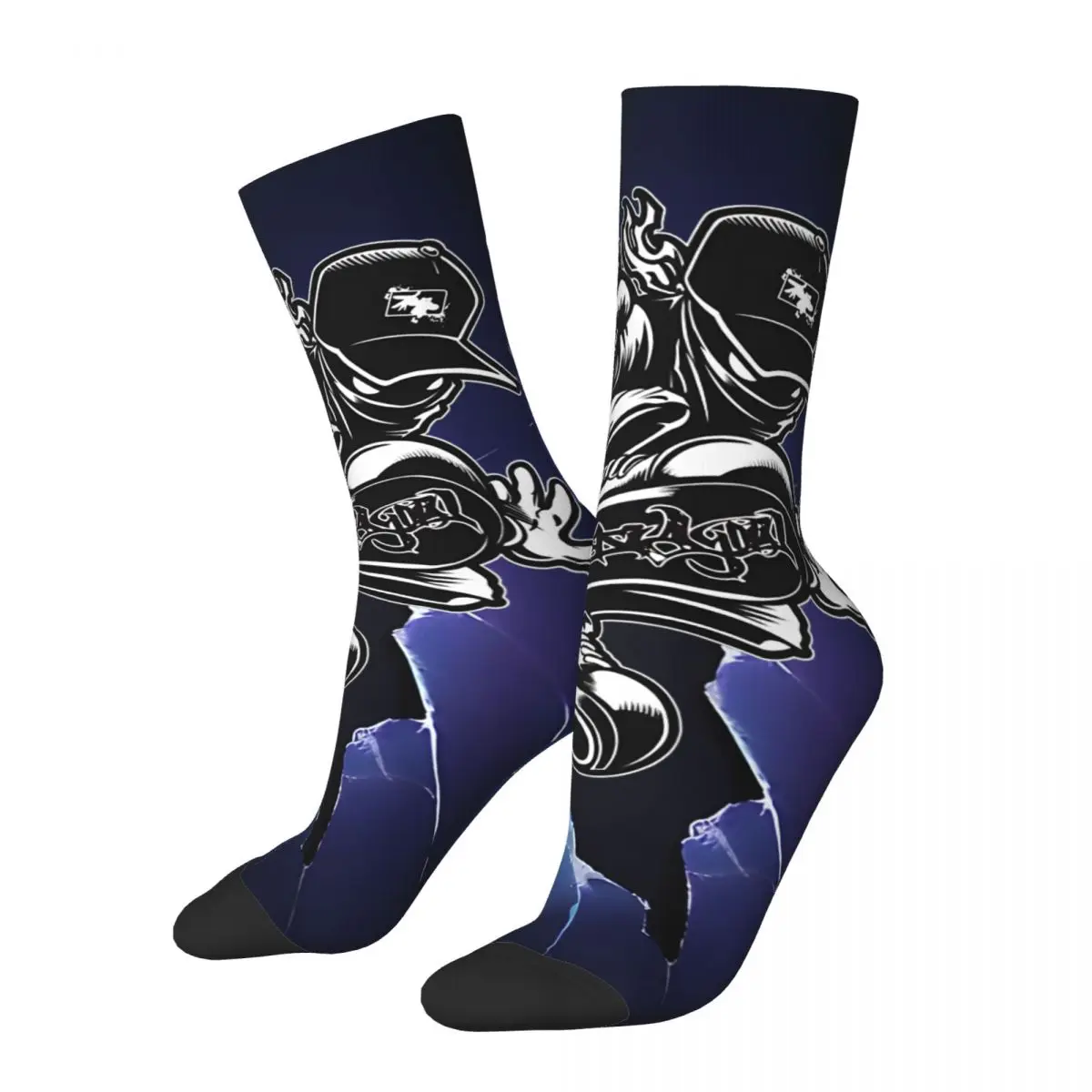 Vintage Provocative Men's compression Socks Unisex Limp Bizkit Street Style Pattern Printed Novelty Crew Sock