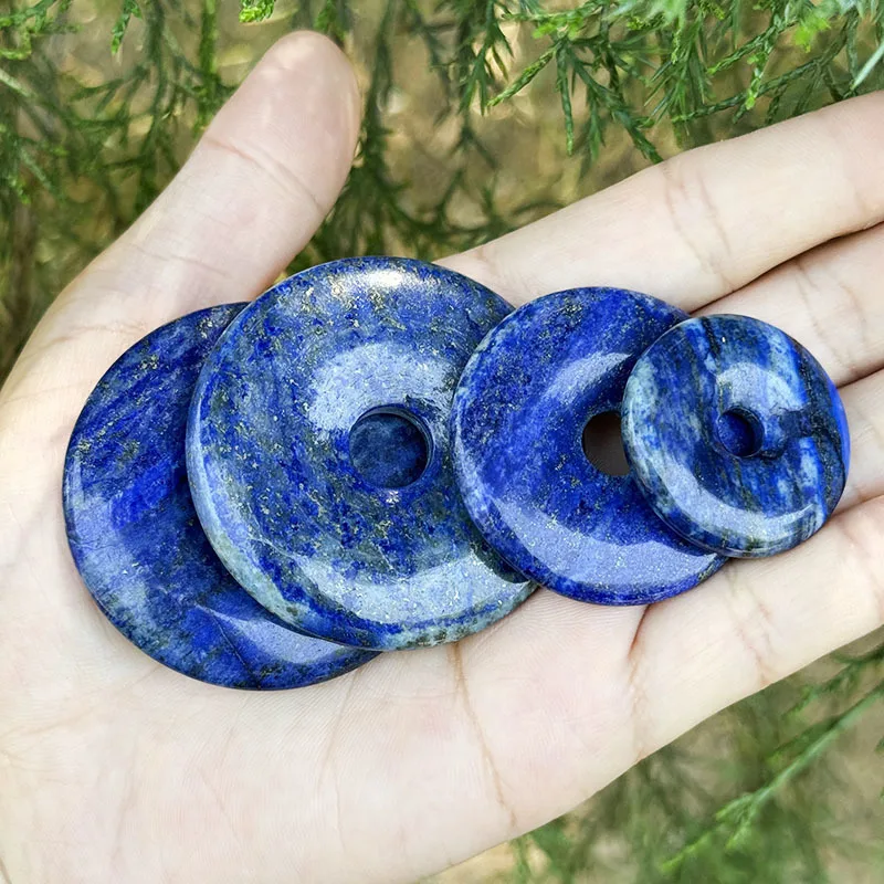 25,40,50mm Round Donut Rings Blue Lapis Lazuli Natural Stone Beads for DIY Necklace Bracelet Pendant Charms Jewelry Making 1 Pcs