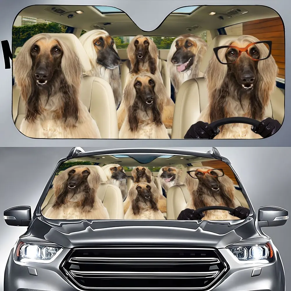 

Airedale-Terrier солнцезащитный козырек на лобовое стекло автомобиля вождения, автоаксессуары, солнцезащитный козырек в афганском стиле для внедорожника, блоки, защита от ультрафиолетовых лучей