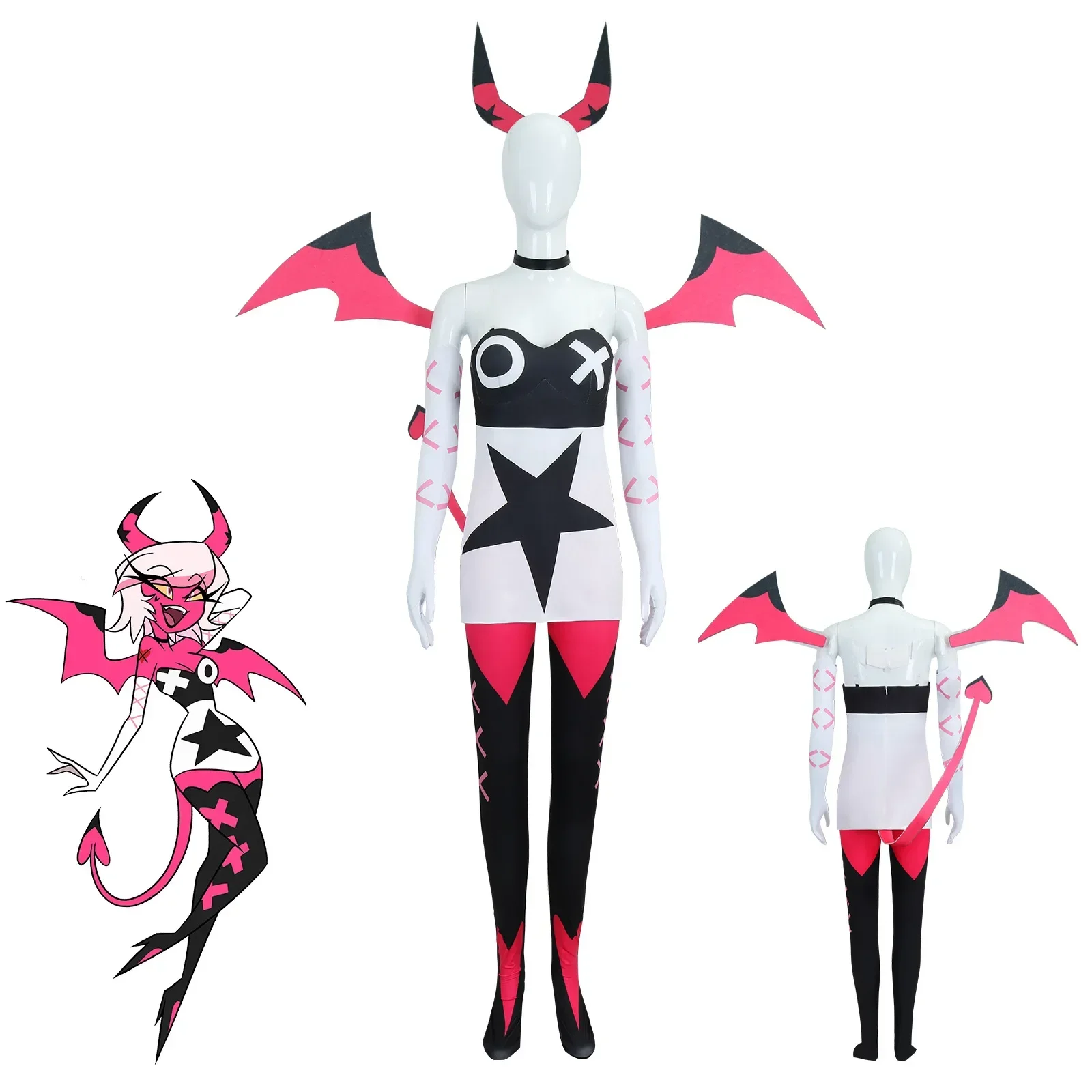 Verosika Mayday Cosplay Costume Hazbin Uniform Suit Demon Tail Hotel Women Halloween Carnival Dress Anime Cosplay Props