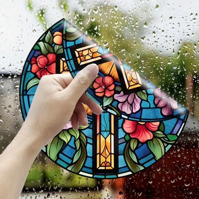 Christian kreuz statisch haften glas aufkleber kleber frei elektro statische aufkleber auto rv home decoration wieder verwendbare abziehbilder #13