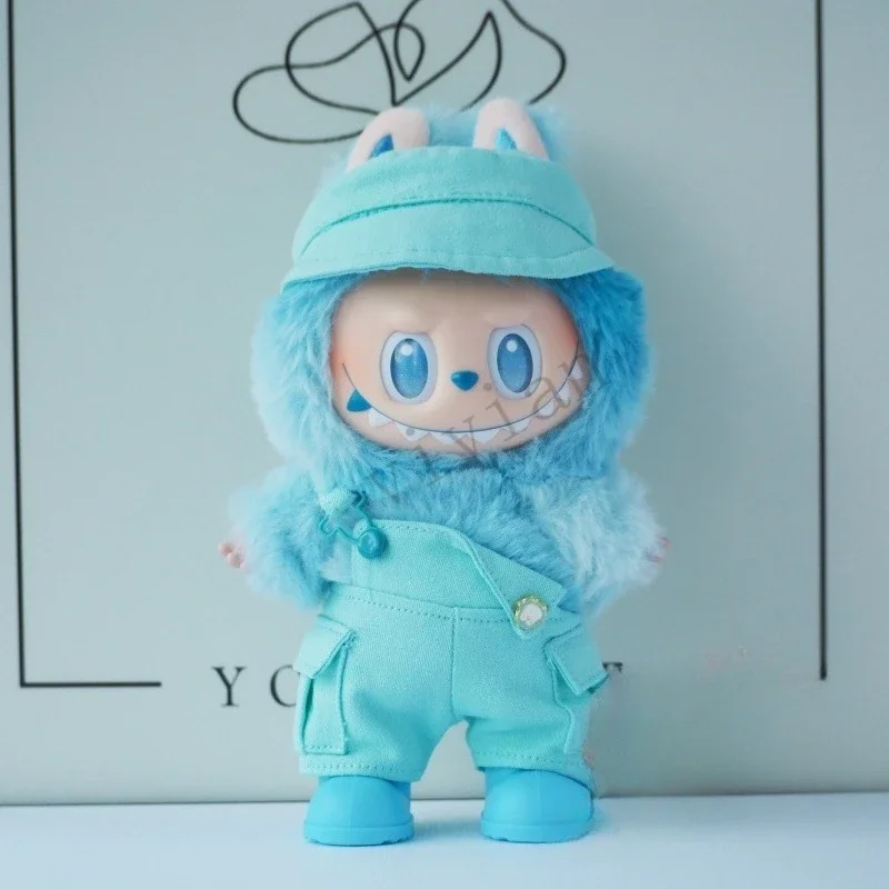 

Для 15/17 см 3,0 Ropa labubu V1 V2 V3, наряд спецодежды, комбинезон Macaron, шляпа, аксессуары для кукольной одежды