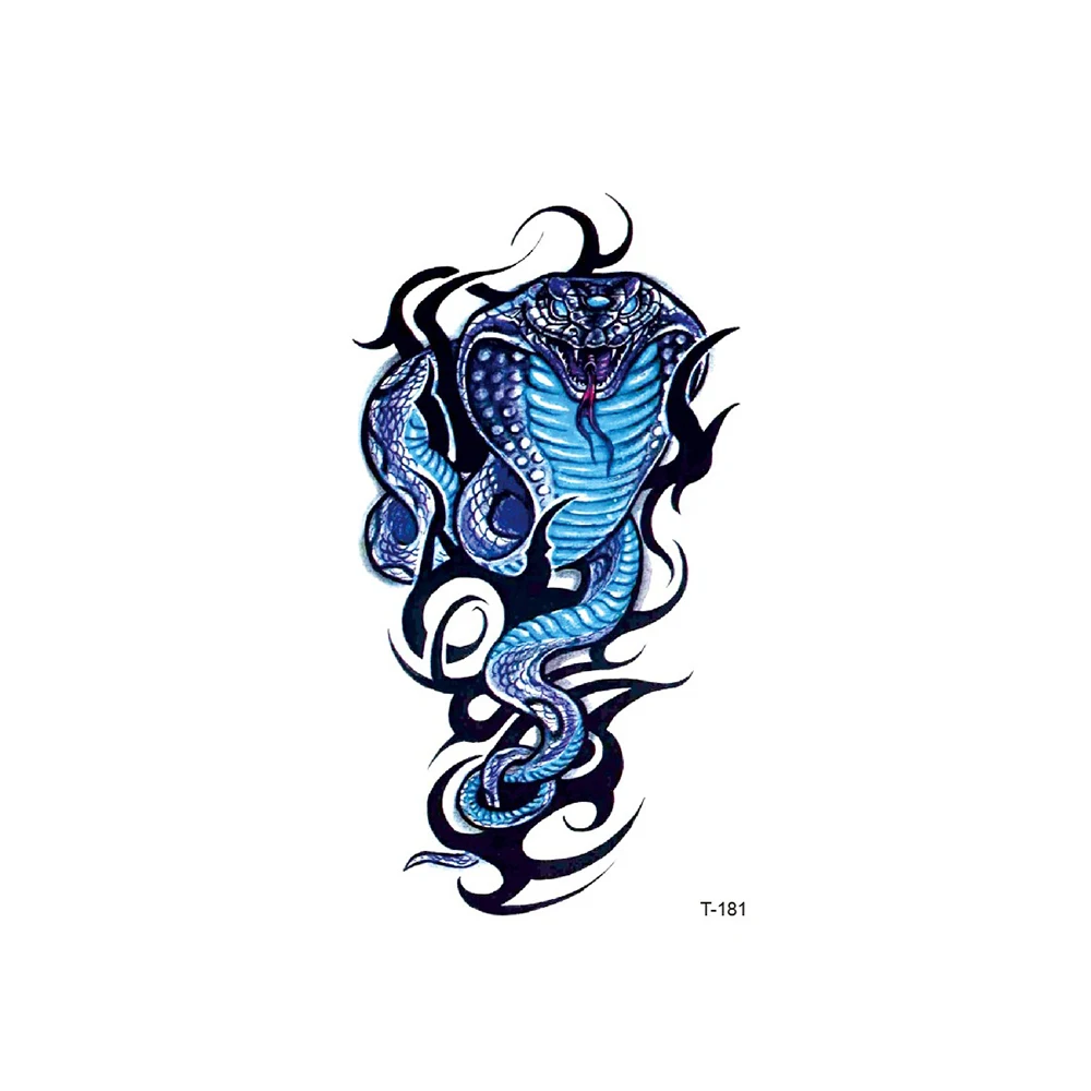 

Wholesale 100 PCS Temporary Tattoos Water Transfer Stickers Beauty Body Art Snake Dragon Tiger Eyes Text for Man Woman 105x60mm