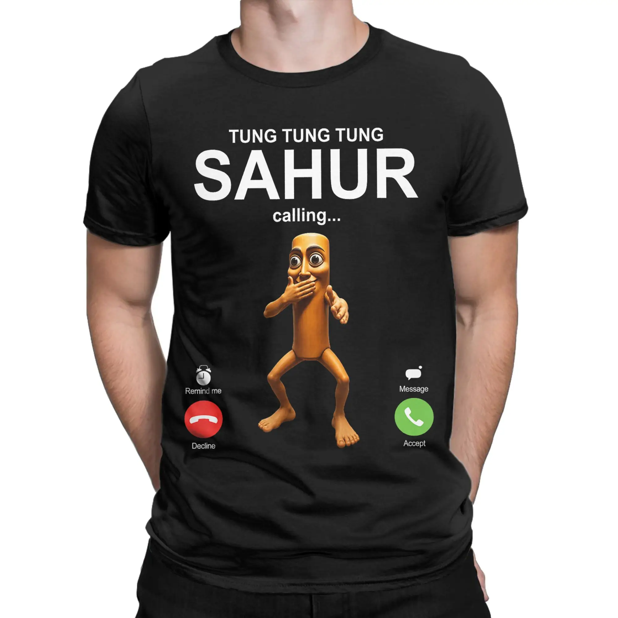 Men Tung Tung Tung Sahur Calling Funny Fishing Brainrot Joke Scuba Boys T Shirt Cotton Clothes Short Sleeve O Neck Tees T-Shirts