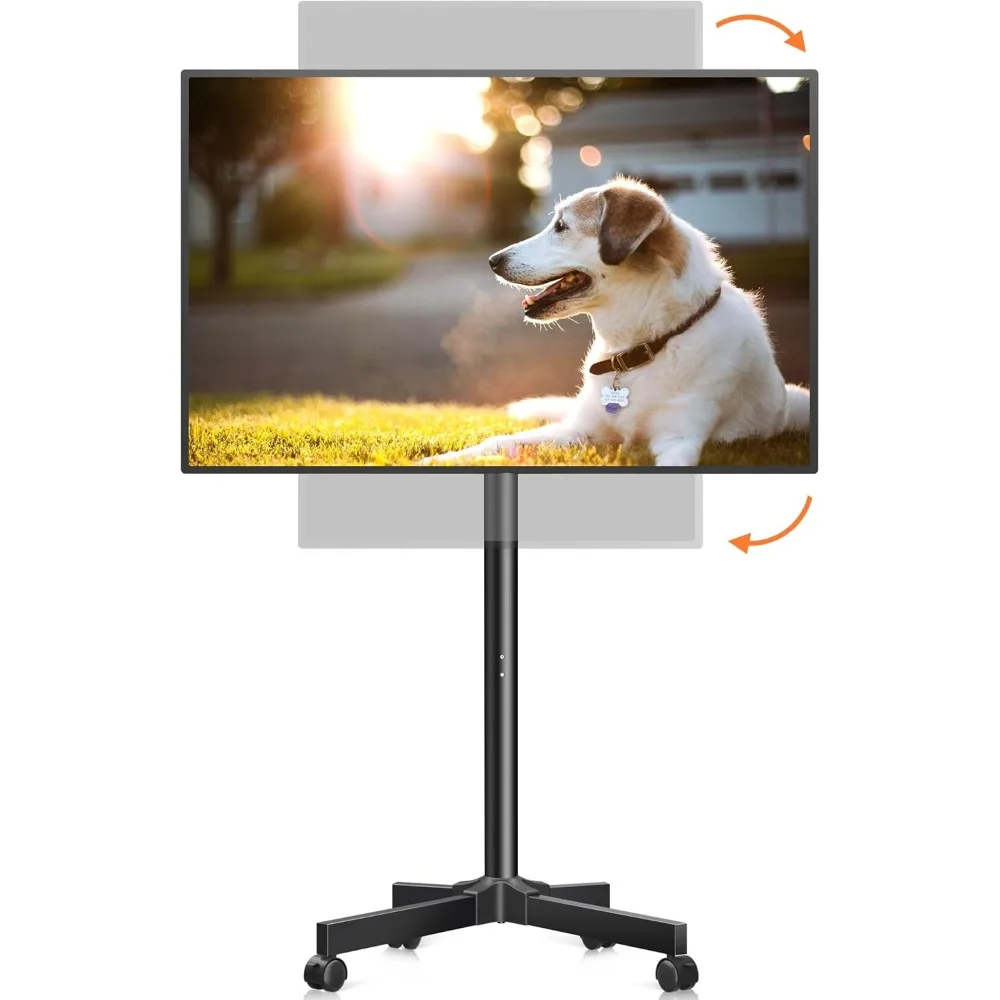 

Adjustable Rolling TV Stand with 30° Tilt & 90° Rotation for 13-50" Screens, Holds up to 44lbs