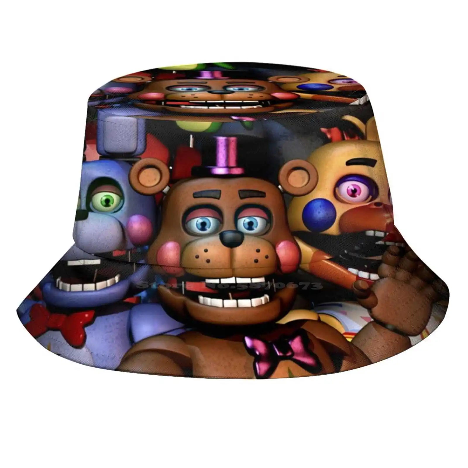 Fnaf Security Breach Sun Cap Fisherman Hat Bucket Hats Fnaf Security Breach Glamrock Horror Five Nights At Security Breach