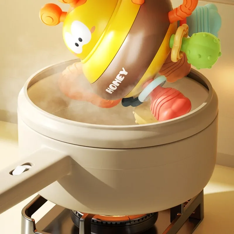 Boule de préhension au miel pour enfants, Puzzle pour bébé, hochet d'éveil, Animal de dessin animé, ensemble de noël, développement du cerveau, reconnaissance de la forme