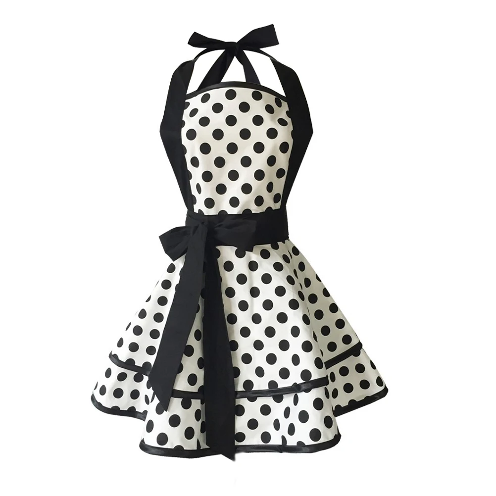 

1pc Double Layered Apron Retro Kitchen Women Vintage Cotton Work Dress Easy Clean Baking Supplies Long Lasting Comfortable