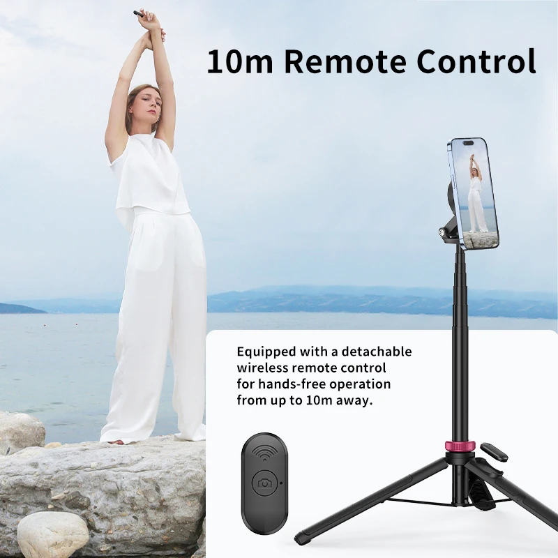 حامل ثلاثي القوائم Ulanzi MT-84 MagSafe Selfie مع بلوتوث - 1.53 متر قابل للتمديد لهاتف iPhone 15 Pro/Max، Live & Vlog (YT/TikTok)
