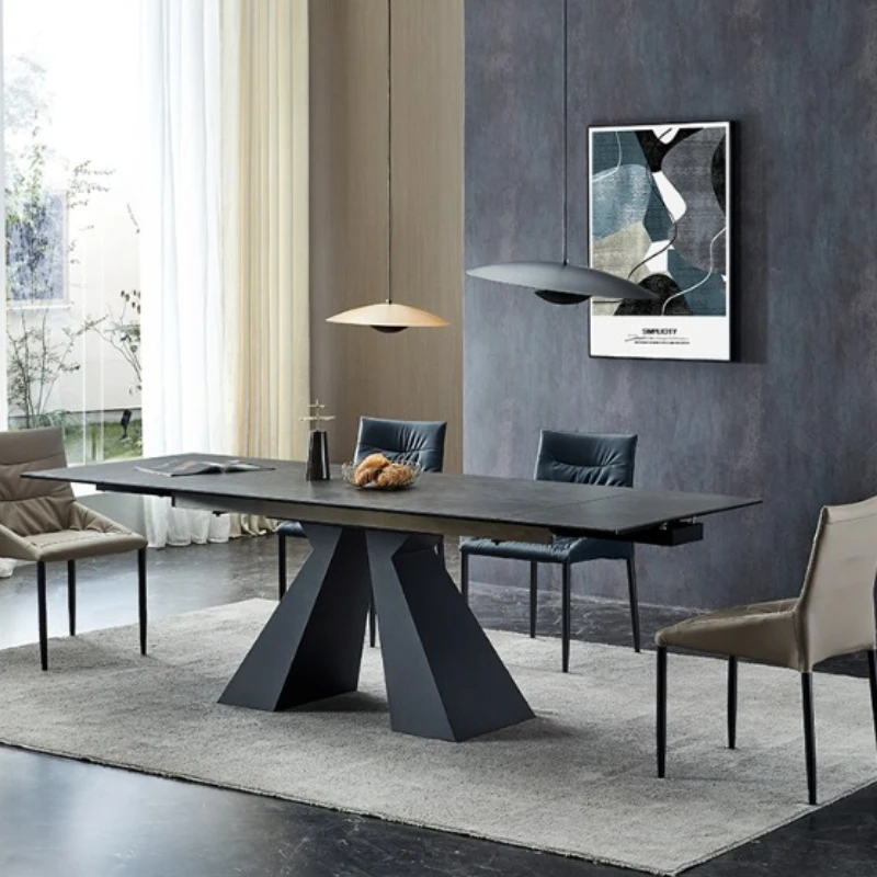 قابل للسحب الحديثة بسيطة الخفيفة الفاخرة المنزلية شقة صغيرة التعريفي طباخ طاولة طعام وكراسي مشرقة #2