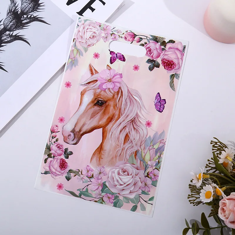 50Pcs Pink Horse Theme OPP Gift Packing Bag Cowgirl Candy Cake Bag for Girl Birthday Bachelorette Wedding Party Decoration view 3