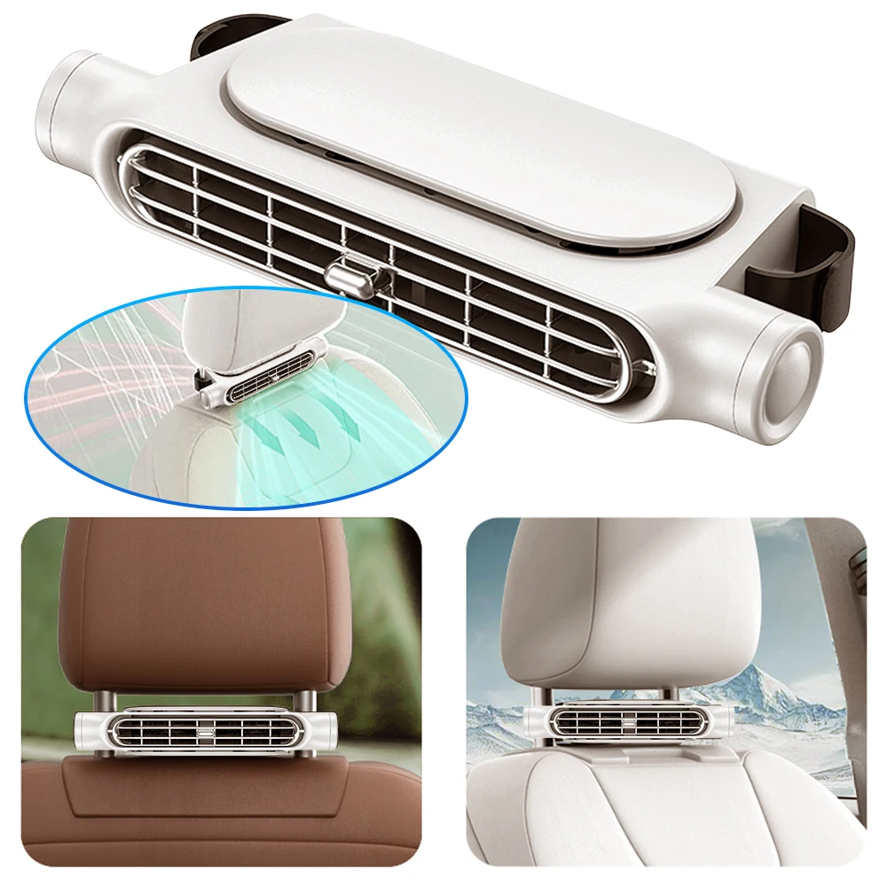 Wentylator chłodzący zagłówek samochodowy, 3 prędkości, regulowany, wentylator chłodzący zagłówek tylny, chłodzący szyję, letnie akcesoria samochodowe