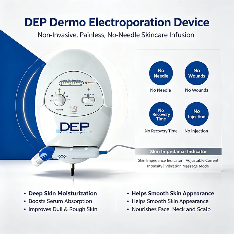 DEP Electroporation Device No Needle Mesotherapy Machine Noninvasive Serum Infusion Skin Rejuvenation Beauty Equipment