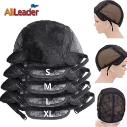 Alileader 1Pcs Lace Wig Cap For Making Wigs With Adjustable Straps Waving Cap Elastic Band For Wigs Stretchable Double Lace Nets