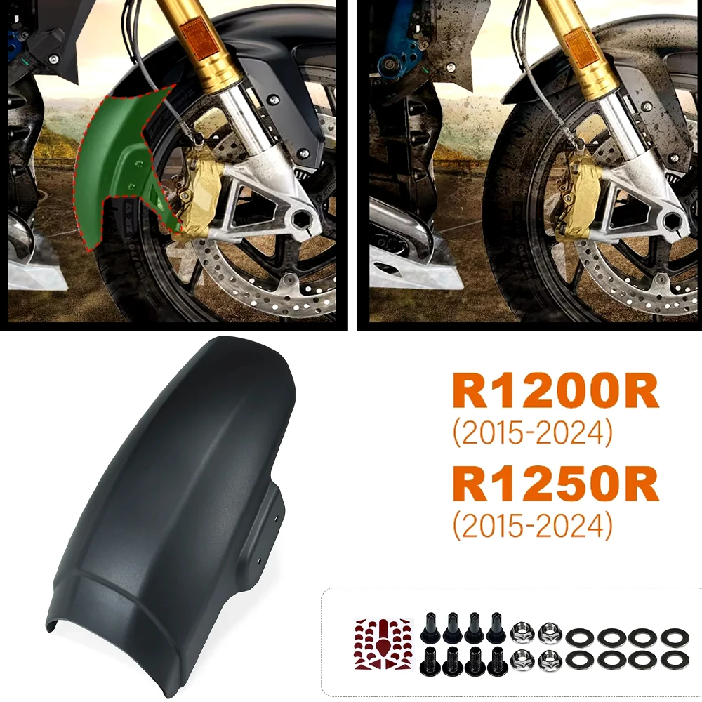 Motorcycle Accessories Front Wheel Mudguard Splash Guard For BMW R1250R R1200R (2015-2024) Fender Extension